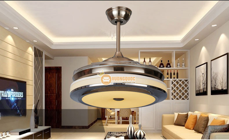 Đèn chùm quạt trần trang trí phòng khách đẹp CM140-19